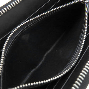 ロエベ LOEWE リピート アナグラム ジップアラウンド ウォレット ホワイト系 カーフレザー 長財布 シルバー金具 白 ラウンドファスナー