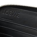 ロエベ LOEWE リピート アナグラム ジップアラウンド ウォレット ホワイト系 カーフレザー 長財布 シルバー金具 白 ラウンドファスナー