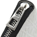 ロエベ LOEWE リピート アナグラム ジップアラウンド ウォレット ホワイト系 カーフレザー 長財布 シルバー金具 白 ラウンドファスナー