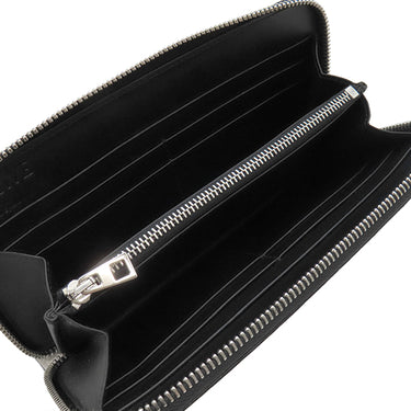 ロエベ LOEWE リピート アナグラム ジップアラウンド ウォレット ホワイト系 カーフレザー 長財布 シルバー金具 白 ラウンドファスナー