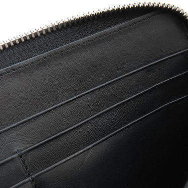 ロエベ LOEWE リピート アナグラム ジップアラウンド ウォレット ホワイト系 カーフレザー 長財布 シルバー金具 白 ラウンドファスナー