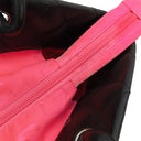 シャネル CHANEL カンボンライン ミディアム A25167 ブラック レザー エナメル トートバッグ シルバー金具 黒 ピンク キルティング ココマーク