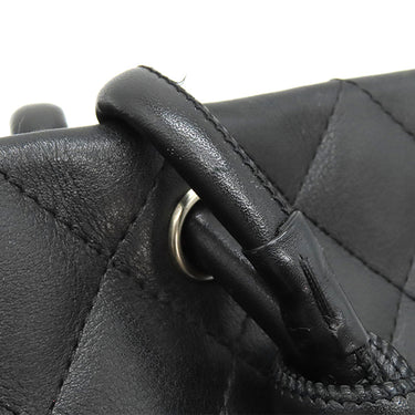 シャネル CHANEL カンボンライン ミディアム A25167 ブラック レザー エナメル トートバッグ シルバー金具 黒 ピンク キルティング ココマーク