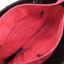 シャネル CHANEL カンボンライン ミディアム A25167 ブラック レザー エナメル トートバッグ シルバー金具 黒 ピンク キルティング ココマーク