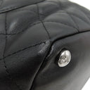 シャネル CHANEL カンボンライン ミディアム A25167 ブラック レザー エナメル トートバッグ シルバー金具 黒 ピンク キルティング ココマーク