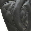 シャネル CHANEL カンボンライン ミディアム A25167 ブラック レザー エナメル トートバッグ シルバー金具 黒 ピンク キルティング ココマーク