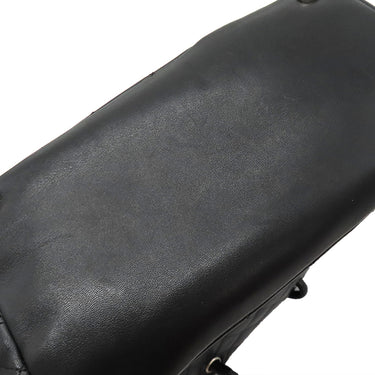 シャネル CHANEL カンボンライン ミディアム A25167 ブラック レザー エナメル トートバッグ シルバー金具 黒 ピンク キルティング ココマーク