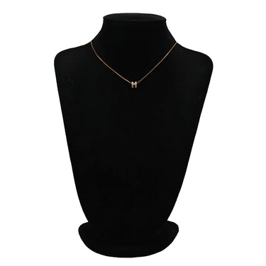 エルメス HERMES ポップアッシュ ミニ ペンダント マロングラッセ×ローズゴールド GP ラッカー ネックレス ローズゴールド金具 薄茶 Hモチーフ