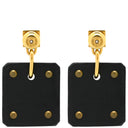 エルメス HERMES アス・ドゥ・クール ブラックXゴールド ヴォースイフト メタル ピアス エースオブハート 黒