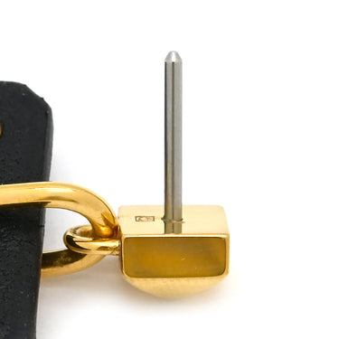 エルメス HERMES アス・ドゥ・クール ブラックXゴールド ヴォースイフト メタル ピアス エースオブハート 黒