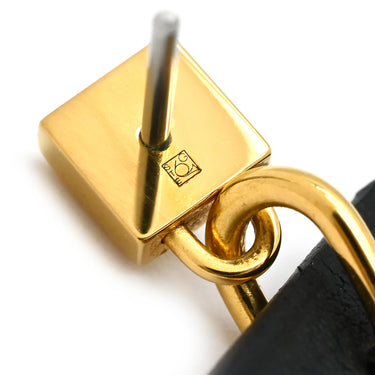 エルメス HERMES アス・ドゥ・クール ブラックXゴールド ヴォースイフト メタル ピアス エースオブハート 黒