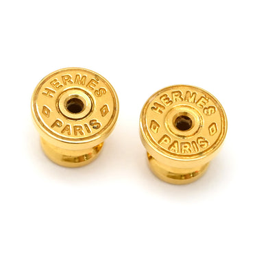 エルメス HERMES アス・ドゥ・クール ブラックXゴールド ヴォースイフト メタル ピアス エースオブハート 黒
