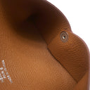 エルメス HERMES カルヴィ ゴールド ヴォーエプソン カードケース シルバー金具 茶