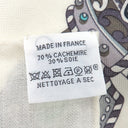 エルメス HERMES ショール カレ140 CARRE カレジェアン ホワイト×グリ×メンソール カシミヤ シルク ストール 【SOUS L'ÉGIDE DE MARS/軍神マルス】