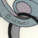 エルメス HERMES ショール カレ140 CARRE カレジェアン ホワイト×グリ×メンソール カシミヤ シルク ストール 【SOUS L'ÉGIDE DE MARS/軍神マルス】
