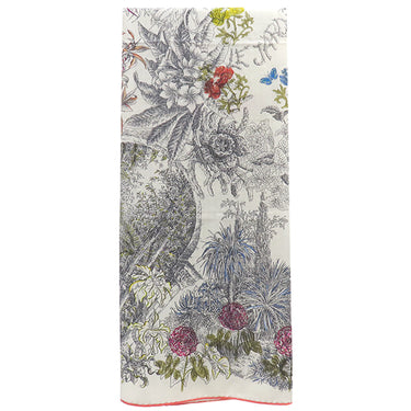 エルメス HERMES ショール カレ140 CARRE カレジェアン ベージュ×マルチカラー カシミヤ シルク ストール 【Le Jardin de Leila /レイラの庭】