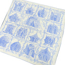 エルメス HERMES ショール カレ140 CARRE カレジェアン アイボリー×ライトブルー カシミヤ シルク ストール 【LES CABANES /さまざまな小屋】