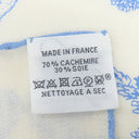 エルメス HERMES ショール カレ140 CARRE カレジェアン アイボリー×ライトブルー カシミヤ シルク ストール 【LES CABANES /さまざまな小屋】