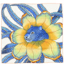 エルメス HERMES カレ90 CARRE オレンジ×ブルー×マルチカラー シルク スカーフ 【Baobab Cat/バオバブ・キャット】