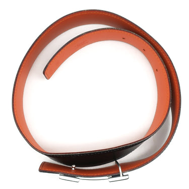 エルメス HERMES コンスタンスH ＃65 ブラック×オレンジ ボックスカーフ メタル #65 ベルト Hバックル 黒 オレンジ