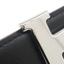 エルメス HERMES コンスタンスH ＃65 ブラック×オレンジ ボックスカーフ メタル #65 ベルト Hバックル 黒 オレンジ