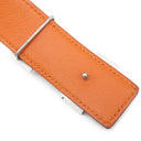 エルメス HERMES コンスタンスH ＃65 ブラック×オレンジ ボックスカーフ メタル #65 ベルト Hバックル 黒 オレンジ