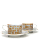 エルメス HERMES モザイク 24 ティーカップ＆ソーサー P026016P ゴールド 磁器 食器 新品 未使用 ポーセリン 2客セット