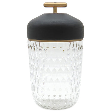 サンルイ SAINT LOUIS フォリア ポータブルランプ 1506E500 クリア×ブラック クリスタル ウッド 照明 HERMES エルメス テーブルランプ どんぐり 照明