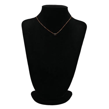 エルメス HERMES ポップアッシュ ミニ ペンダント ブラック×ローズゴールド GP ラッカー ネックレス ピンクゴールド Hモチーフ