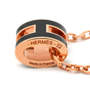 エルメス HERMES ポップアッシュ ミニ ペンダント ブラック×ローズゴールド GP ラッカー ネックレス ピンクゴールド Hモチーフ 新品 未使用