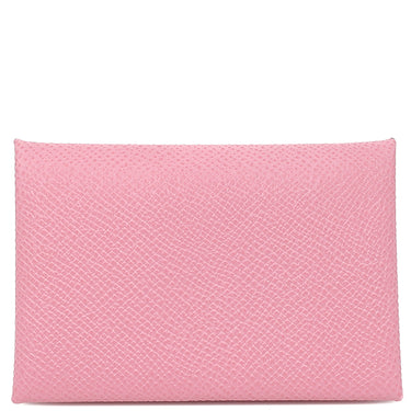 エルメス HERMES カルヴィ ローズコンフェッティ ヴォーエプソン カードケース シルバー金具 カード入れ