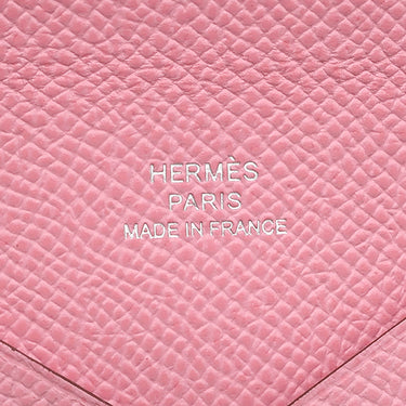 エルメス HERMES カルヴィ ローズコンフェッティ ヴォーエプソン カードケース シルバー金具 カード入れ