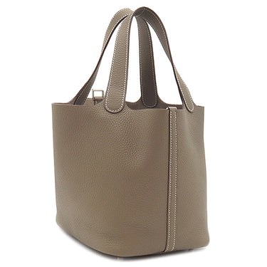 エルメス HERMES ピコタンロックMM エトゥープ トリヨンクレマンス ハンドバッグ シルバー金具 新品 未使用 グレージュ