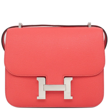 エルメス HERMES コンスタンス3 ミニ ミロワール ローズテキサス シェーブル ショルダーバッグ シルバー金具
