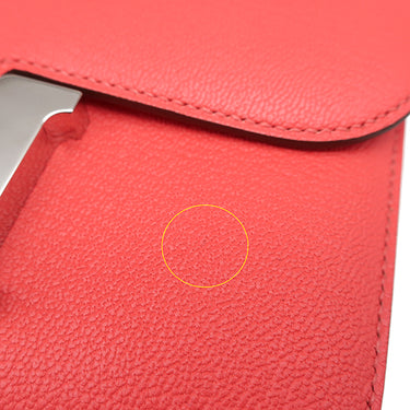 エルメス HERMES コンスタンス3 ミニ ミロワール ローズテキサス シェーブル ショルダーバッグ シルバー金具