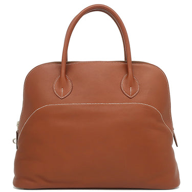 エルメス HERMES ボリード35 リラックス フォーブ ヴォーシッキム ハンドバッグ シルバー金具 茶