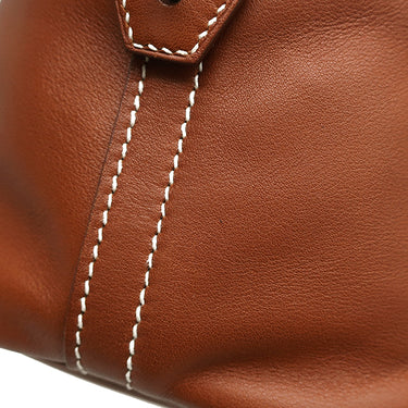 エルメス HERMES ボリード35 リラックス フォーブ ヴォーシッキム ハンドバッグ シルバー金具 茶