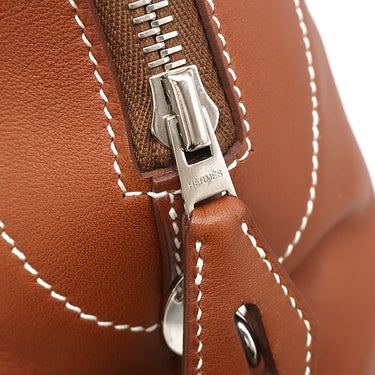 エルメス HERMES ボリード35 リラックス フォーブ ヴォーシッキム ハンドバッグ シルバー金具 茶