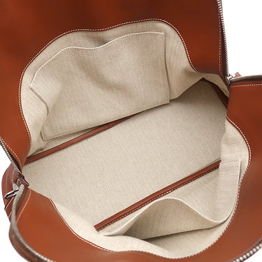 エルメス HERMES ボリード35 リラックス フォーブ ヴォーシッキム ハンドバッグ シルバー金具 茶