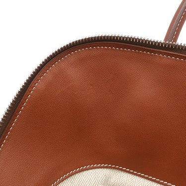 エルメス HERMES ボリード35 リラックス フォーブ ヴォーシッキム ハンドバッグ シルバー金具 茶