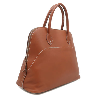 エルメス HERMES ボリード35 リラックス フォーブ ヴォーシッキム ハンドバッグ シルバー金具 茶