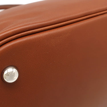 エルメス HERMES ボリード35 リラックス フォーブ ヴォーシッキム ハンドバッグ シルバー金具 茶