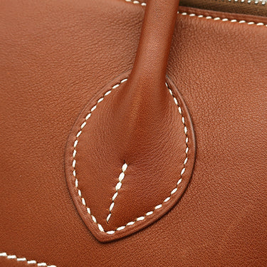 エルメス HERMES ボリード35 リラックス フォーブ ヴォーシッキム ハンドバッグ シルバー金具 茶