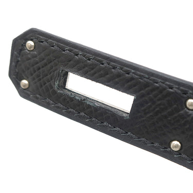 エルメス HERMES ケリー28 外縫い ブラック ヴォーエプソン 2WAYバッグ シルバー金具 黒 ショルダー