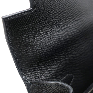 エルメス HERMES ケリー28 外縫い ブラック ヴォーエプソン 2WAYバッグ シルバー金具 黒 ショルダー