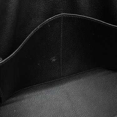 エルメス HERMES ケリー28 外縫い ブラック ヴォーエプソン 2WAYバッグ シルバー金具 黒 ショルダー