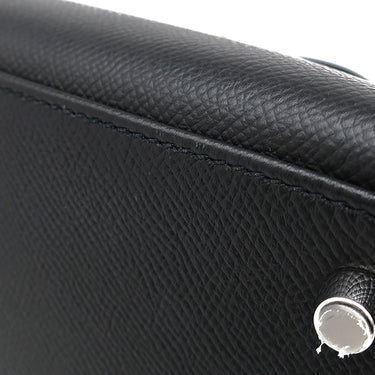 エルメス HERMES ケリー28 外縫い ブラック ヴォーエプソン 2WAYバッグ シルバー金具 黒 ショルダー