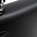 エルメス HERMES ケリー28 外縫い ブラック ヴォーエプソン 2WAYバッグ シルバー金具 黒 ショルダー