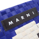 マルニ MARNI アニマル バスケットバッグ ブルー ポリプロピレン ハンドバッグ シルバー金具 青 犬 クリームドッグ マルニマーケット