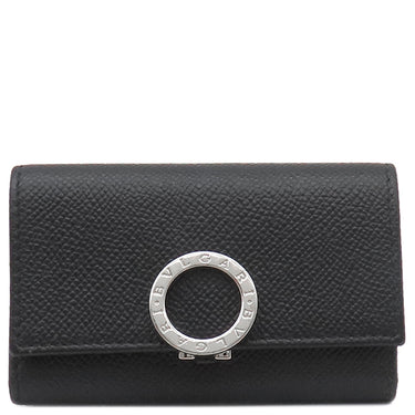 ブルガリ BVLGARI ブルガリブルガリ 30422 ブラック グレインレザー キーケース シルバー金具 黒 6連 6本